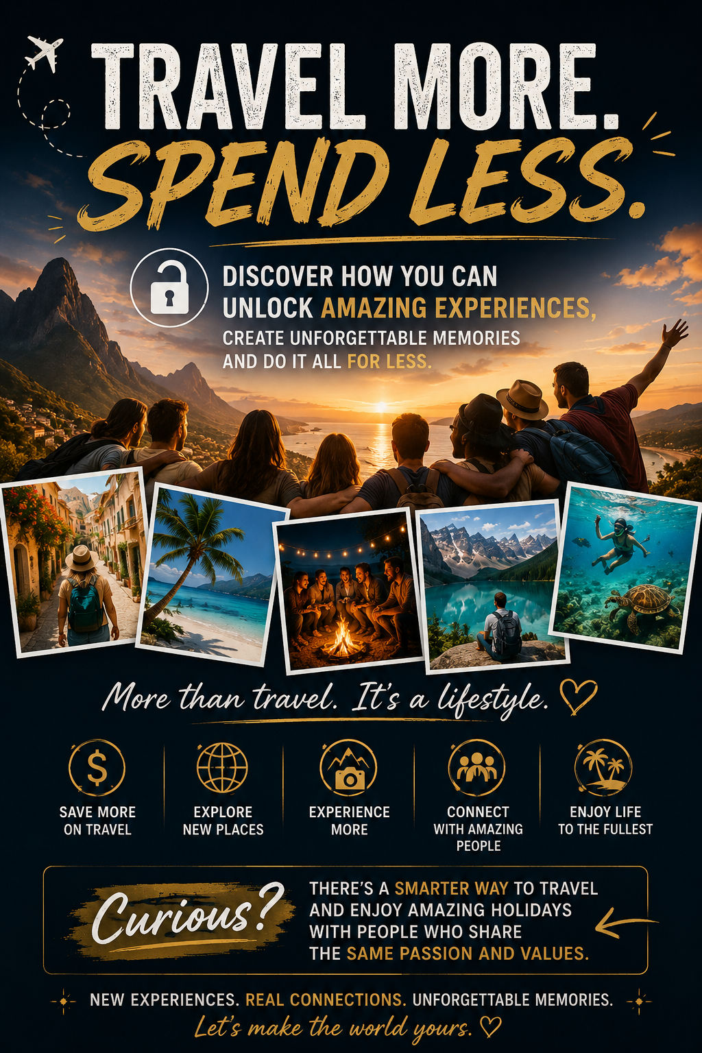 Travel Advantage flyer — travel more, spend less